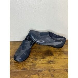 Clarks Bendables Leather Slip On Shoe 83495 Women 9M Navy